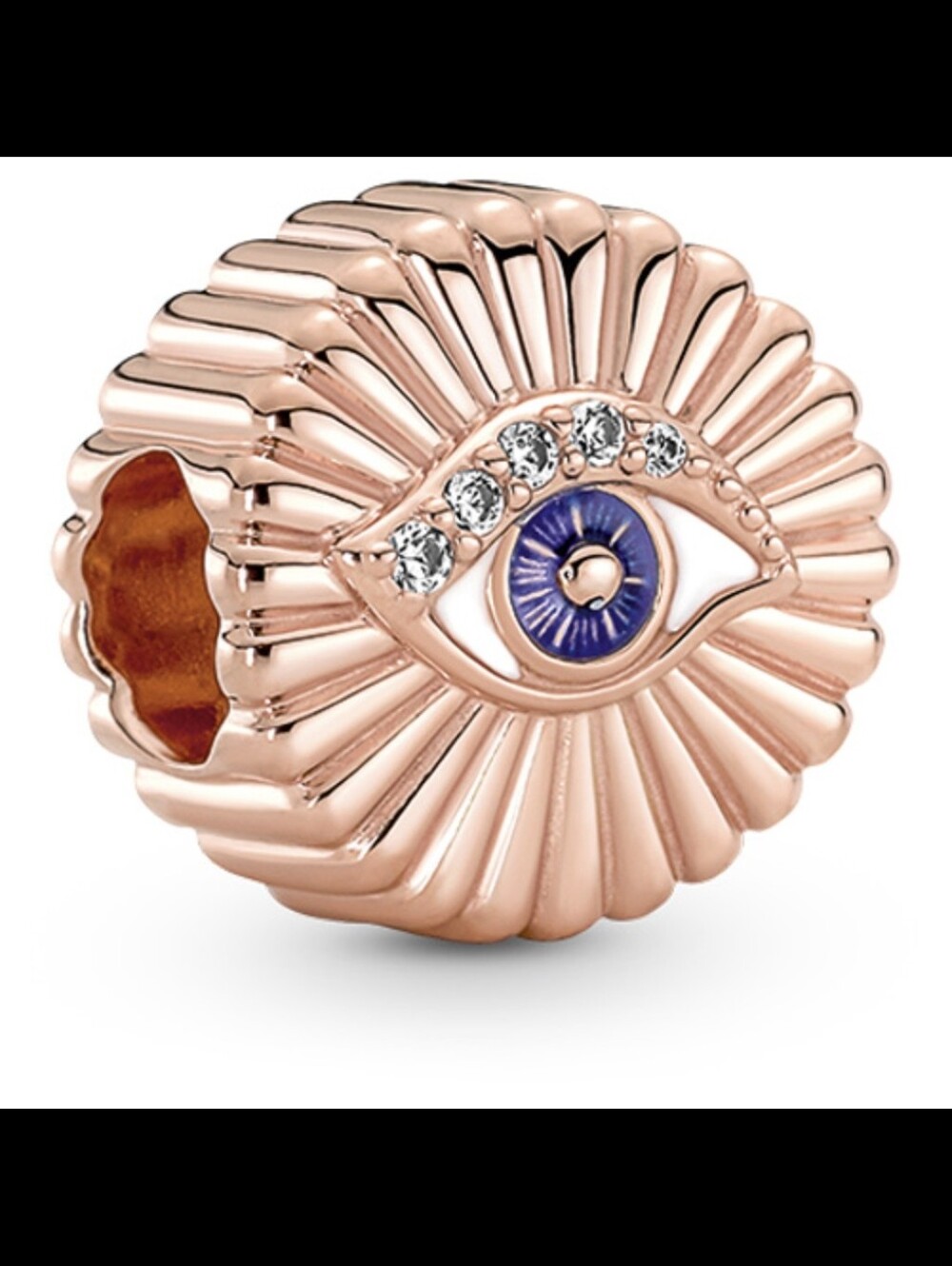 Pandora Sparkling All-Seeing Eye Charm Gold Plated Blue Enamel CZ